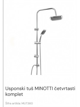 usponski tuš mut360 četvrtasti